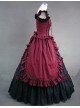 Black And Red Bandage Floral Double-Layer Lolita Prom Dress