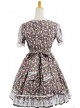 Sweet Colorful 100% Cotton Lace Floral Short Sleeve Lolita Dress