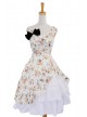 Beige Floral Bow Lovely Cotton Lolita Dress