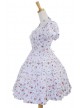White 100% Cotton Floral Bow Sash Sweet Lolita Dress
