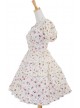 White 100% Cotton Floral Bow Sash Cute Lolita Dress