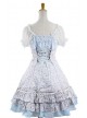 Sweet Sky-blue Short Sleeveless Girls Cotton Lolita Dress