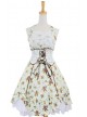 Green Sweet Floral Bow Cotton Lolita Dress