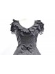 Sweet Black Satin Cotton Bowknot Womens Lolita Dress