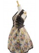 Gothic Floral Lace Trim Terylene Sleeveless Lolita Dress