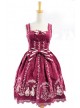 Graceful Red Velvet Bow Lace Classic Lolita Dress