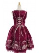 Graceful Red Velvet Bow Lace Classic Lolita Dress