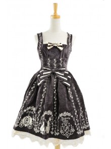 Brown Velvet Bow Lace Classic Lolita Dress