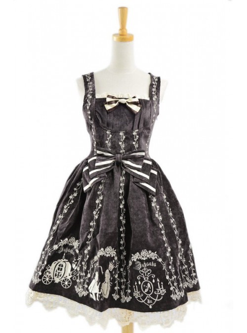 Brown Velvet Bow Lace Classic Lolita Dress