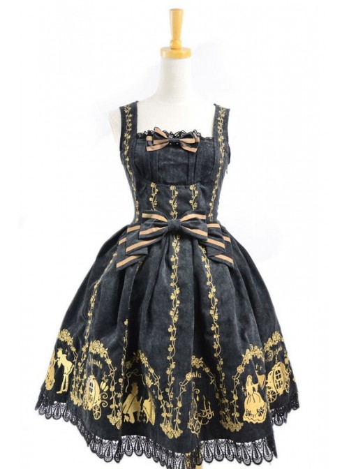 Black Velvet Bow Lace Classic Lolita Dress