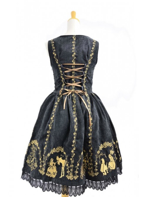 Black Velvet Bow Lace Classic Lolita Dress