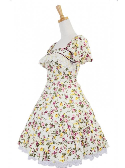 Short Sleeves Lovely 100% Cotton Lolita Dress