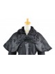 Long Sleeve Black Bow Pattern Flanel Gothic Lolita Coat