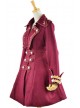 Stylish Red Velvet Chain Button Long Sleeve Lolita Coat