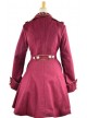 Stylish Red Velvet Chain Button Long Sleeve Lolita Coat