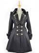 Black Velvet Chain Button Long Sleeve Lolita Coat