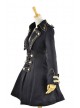 Black Velvet Chain Button Long Sleeve Lolita Coat