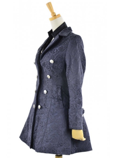 British Style Thick Jacquard Wool Classic Lolita Coat