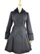 Fantastic Black Wool Bow Long Sleeve Lolita Coat