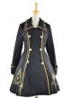 Black Wool Flannel Lapel Long Sleeves Gothic Lolita Winter Coat