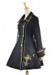 Black Wool Flannel Lapel Long Sleeves Gothic Lolita Winter Coat