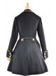 Black Wool Flannel Lapel Long Sleeves Gothic Lolita Winter Coat