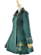 Deep Green Turndown Collar Long Sleeves Wool Flannel Lolita Coat