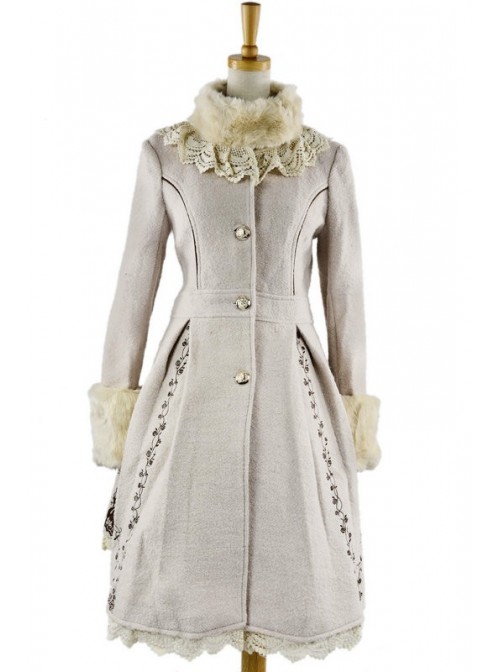 Charming Sweet White Wool Lolita Coat