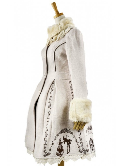 Charming Sweet White Wool Lolita Coat