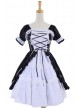 Black White Cotton Women Lolita Dress