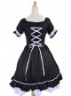 Black White Cotton Women Lolita Dress