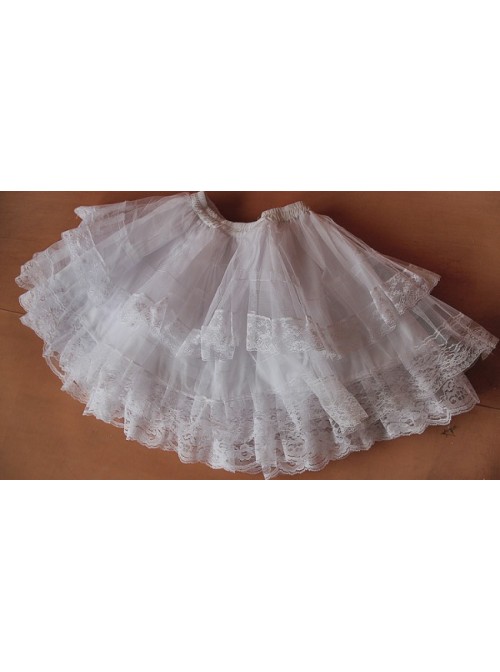 Gothic White Organza Layered Lolita Skirt