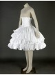 White Cute Lace Ruffles Cotton Lolita Skirt