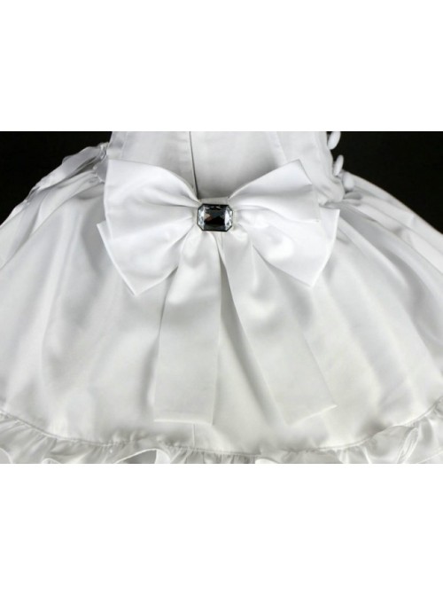 White Cute Lace Ruffles Cotton Lolita Skirt