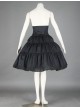 Black Cute Lace Ruffles Cotton Lolita Skirt