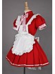 Red Short Sleeves Cute Cosplay Maid Costume