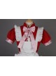 Red Short Sleeves Cute Cosplay Maid Costume