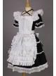 Short Sleeves Lace Trim Cotton Cosplay Maid Costume