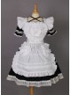 Short Sleeves Lace Trim Cute Cotton Cosplay Maid Costume