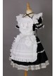 Short Sleeves Lace Trim Cute Cotton Cosplay Maid Costume