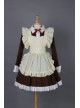 Brown Long Sleeves Cotton Cosplay Maid Costume