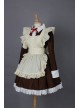 Brown Long Sleeves Cotton Cosplay Maid Costume