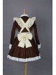 Brown Long Sleeves Cotton Cosplay Maid Costume