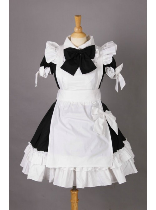 Short Sleeves Cotton Cosplay Maid Costume