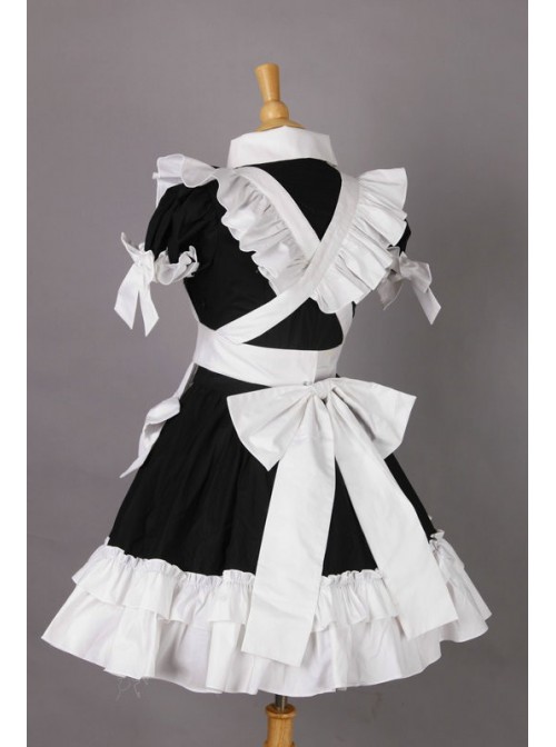 Short Sleeves Cotton Cosplay Maid Costume