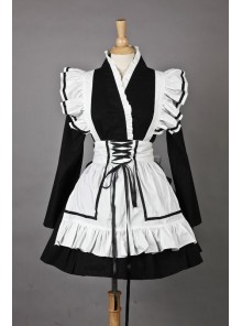 Long Sleeves Beautiful Cotton Cosplay Maid Costume