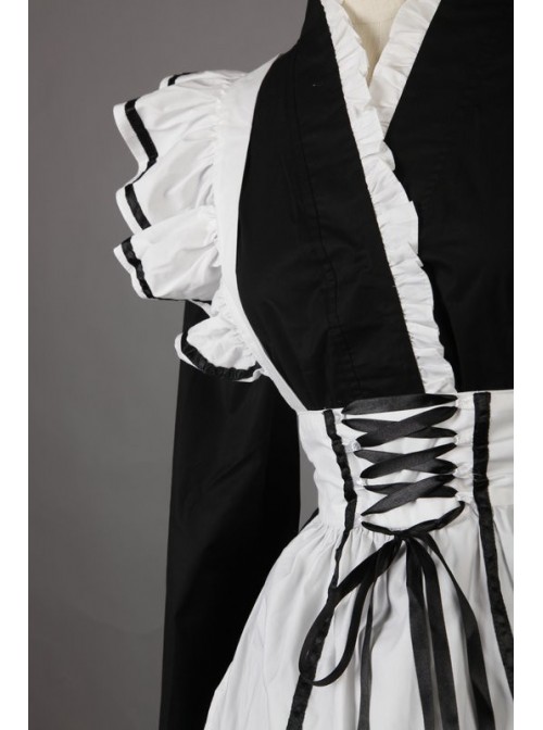 Long Sleeves Beautiful Cotton Cosplay Maid Costume