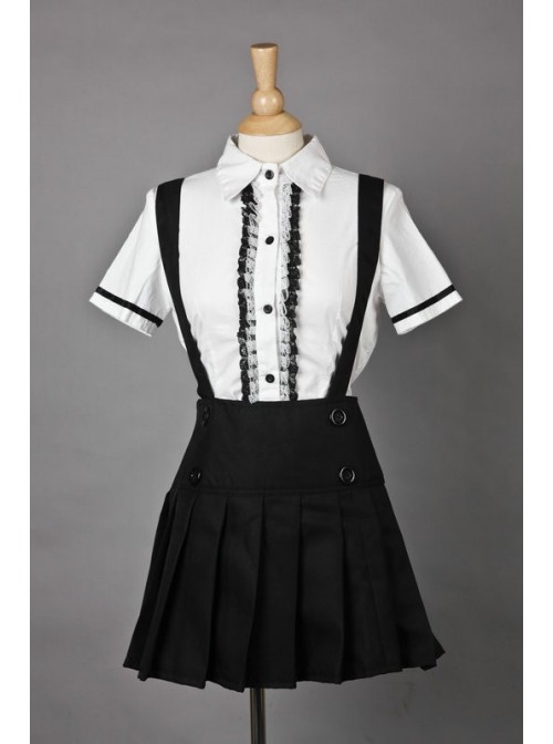 Short Sleeves Cotton Sweet Cosplay Maid Costume