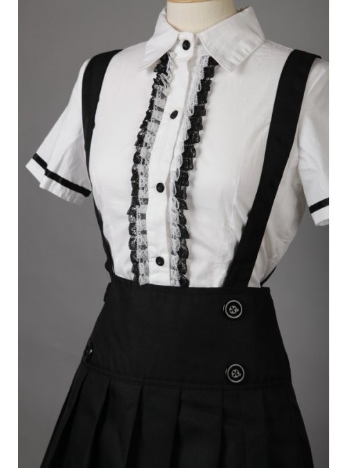 Short Sleeves Cotton Sweet Cosplay Maid Costume