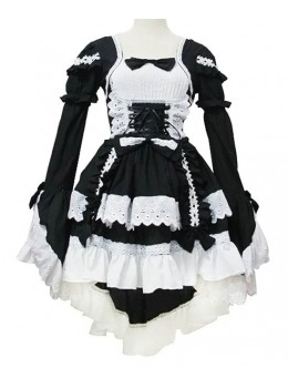 Black and White Cotton Cosplay Maid Costume